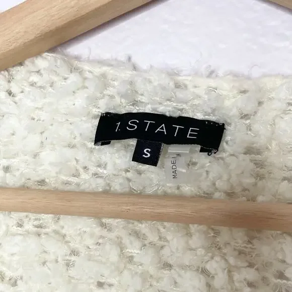 1. State Antique White Golden Hour Drape Front Cardigan NWT Womens Size Small - Picture 6 of 7